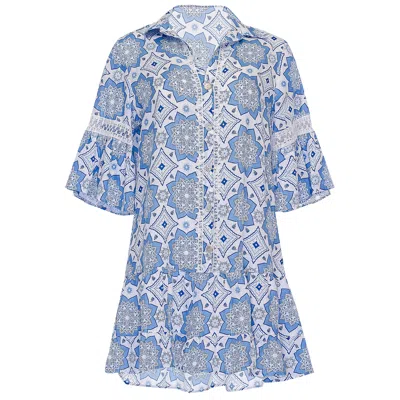 Temptation Positano Zefiro Linen Dress Loto Blue