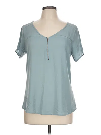Pre-owned Tempted Short Sleeve Blouse In Blue