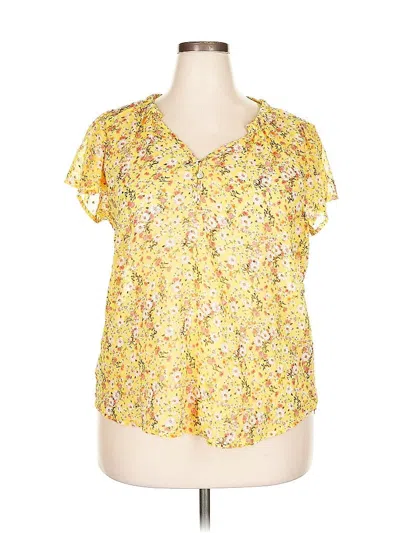 Pre-owned Tempted Short Sleeve Blouse In Yellow