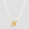 Temptic The Old English Single Initial Pearl Necklace
