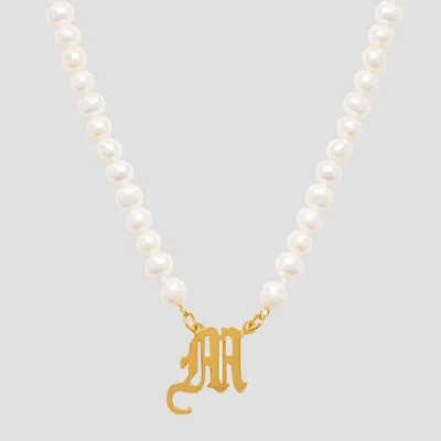 Temptic The Old English Single Initial Pearl Necklace