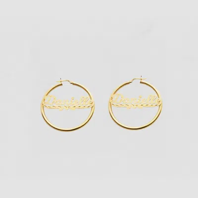 Temptic The Script Diamond Cut Single Heart Hoop Earrings