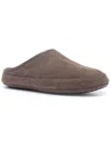 TEMPUR-PEDIC SHILOH MENS LEATHER FAUX FUR LOAFER SLIPPERS