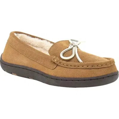 Tempur-pedic Women's Zada Suede Moccasin With Plush Comfort In Hashbrown In Brown