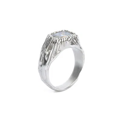 Ten Antennas Men's Green / Pink / Purple Unisex Signet Ring With Zirconia White Snow  Stone