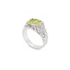 Ten Antennas Men's Silver / Green Unisex Signet Ring With Acid Green Zirconia