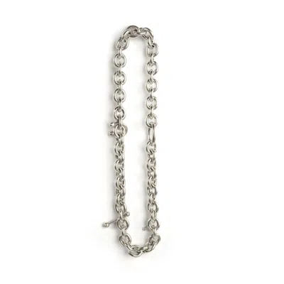 Ten Antennas Men's Silver Massive Chain Necklace With Piercing