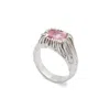 Ten Antennas Men's Silver / Pink / Purple Unisex Signet Ring With Pink Zirconia