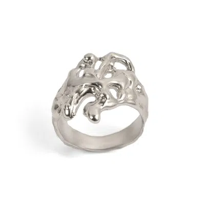 Ten Antennas Men's Silver Unisex Melting Monster Ring