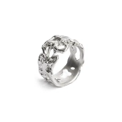 Ten Antennas Men's Unisex Silver Monster Ring With Holes