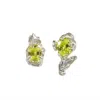 Ten Antennas Women's Green / Silver Twin Silver Earrings With Zirconia Stone