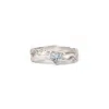 Ten Antennas Women's Silver Ring With Heart-shaped Blue Topaz
