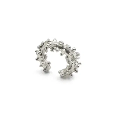 Ten Antennas Women's Silver Sparkling Ear Cuff With Bubbles