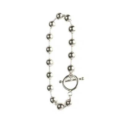 Ten Antennas Women's Unisex Big Silver Marbles Bracelet