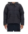 Ten C Quilted Hoodie Front Pockets In Blue