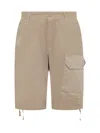 Ten C Beige Solid Shorts In Brown