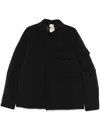 Ten C Pocketed Collared Shirt Jacket In Black