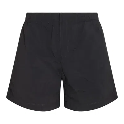 Ten C Black Stretch Shorts In Multicolor