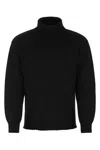 Ten C Black Wool Blend Sweater In Black