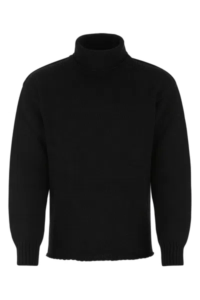 Ten C Black Wool Blend Sweater In 999