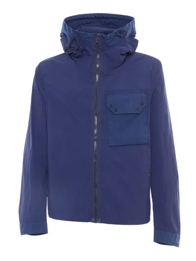 TEN C BLUE JACKET WITH HOODIE