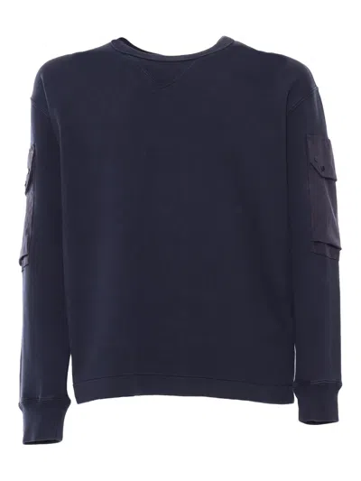 TEN C BLUE SWEATSHIRT WITH POCKETS