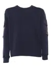 Ten C Blue Sweatshirt With Pockets In Blue