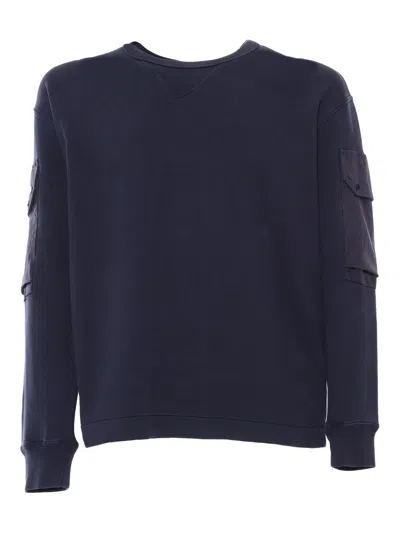 TEN C BLUE SWEATSHIRT WITH POCKETS