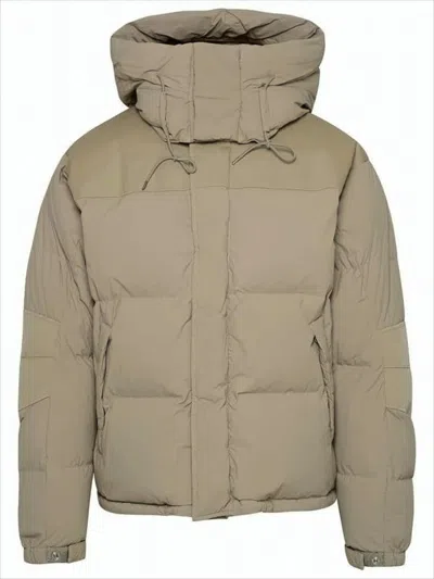 Ten C Boxy High-collar Down Coat With Detachable Hood In White