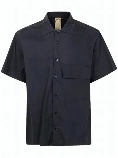 TEN C BOXY SHORT-SLEEVED SHIRT WITH CLASSIC COLLAR
