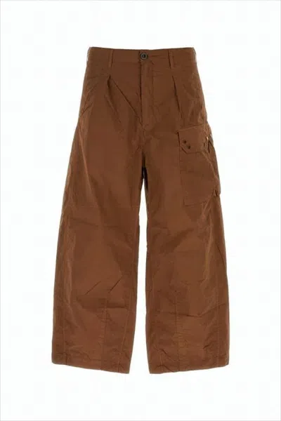 Ten C Brown Straight-cut Shorts With Structured Waistband