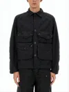 Ten C Button-up Black Jacket With Classic Collar In Black