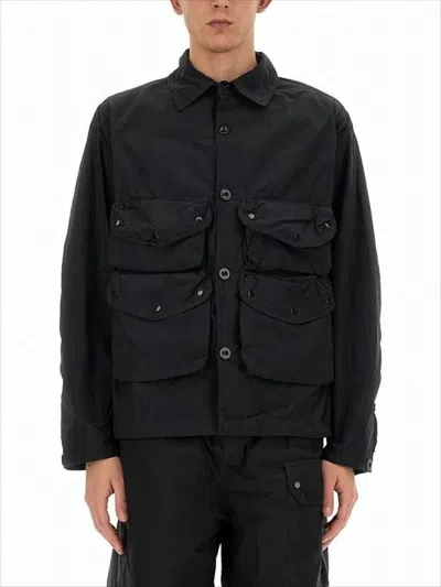 Ten C Button-up Black Jacket With Classic Collar