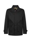 Ten C Button-up Front-pocket Raincoat In Black