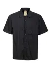 Ten C Button-down Black Cotton Shirt With Minimalist Design