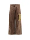 Ten C Nylon Blend Trouser With All-over Print In Green