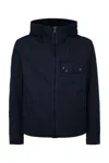 Ten C Hooded Snap Button Jacket In Blue
