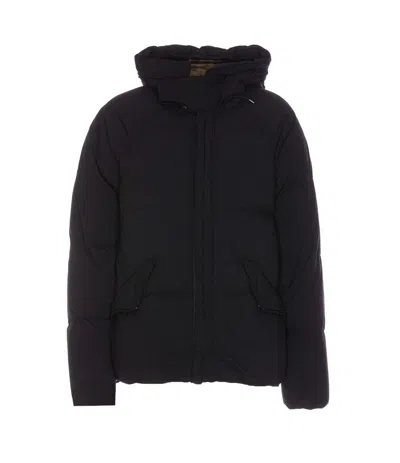 Ten C Drawstring Hooded Padded Quilted Sleeveless Coat In Black
