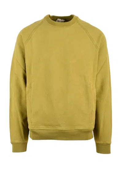 Ten C Cotton Crewneck Sweatshirt Khaki In Yellow