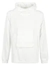 Ten C Cotton Hoodie Front Pocket In White