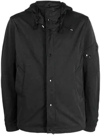 TEN C COTTON PLAIN HOODED JACKET