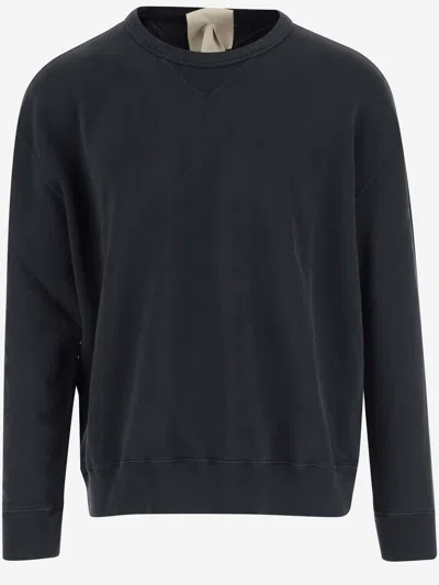 Ten C Cotton Sweatshirt With Appliqué In Black