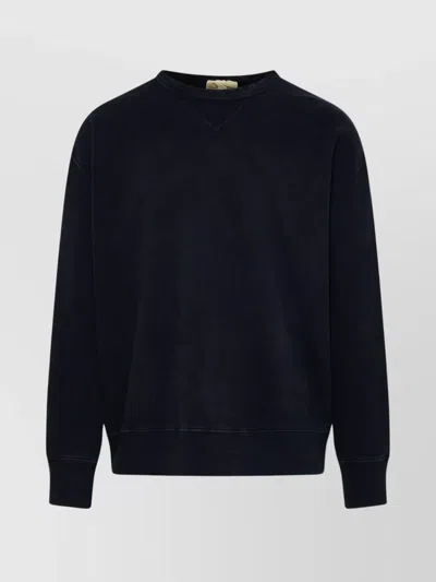 Ten C Crew Neck Cotton Sweatshirt In Black