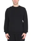Ten C Raglan Sleeve Crewneck Sweatshirt With Patch Detail In Black