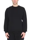 Ten C Raglan Sleeve Crewneck Sweatshirt With Patch Detail In Black