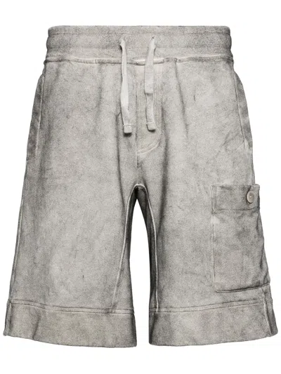 Ten C Drawstring Cotton Track Shorts In Gray