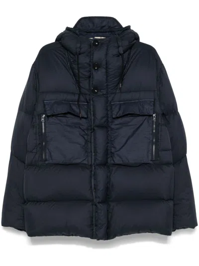 Ten C Eagle Puffer Jacket In Blue