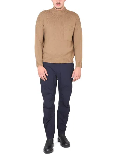 Ten C Pants With Elastic Waistband In Blue