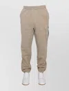 Ten C Elastic Waistband Ribbed Cuffs Side Cargo Pocket In Neutral
