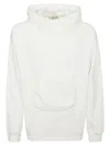Ten C Cotton Hoodie Front Pocket In White